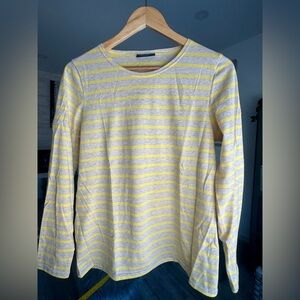 Saint James Yellow and Gray Striped Long Sleeve Tee Size 8